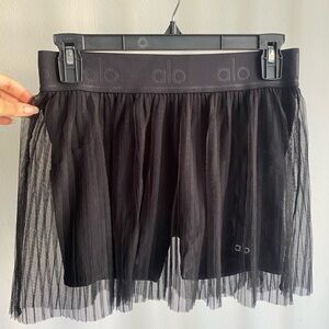 ALO Yoga Sheer Black Mini Skirt